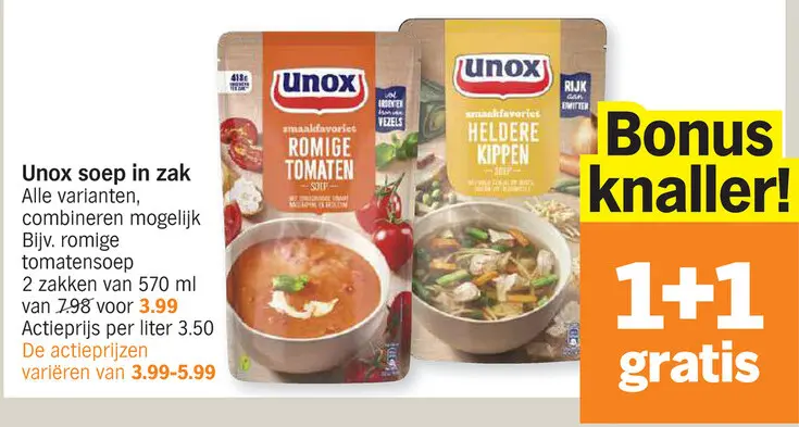 Promotie: Unox soep in zak