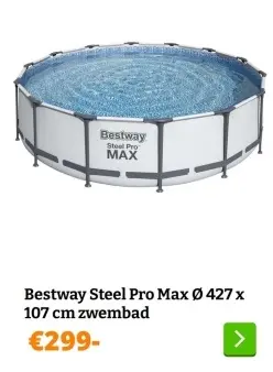 Aanbieding: Bestway Steel Pro Max Ø 427 x 107 cm zwembad