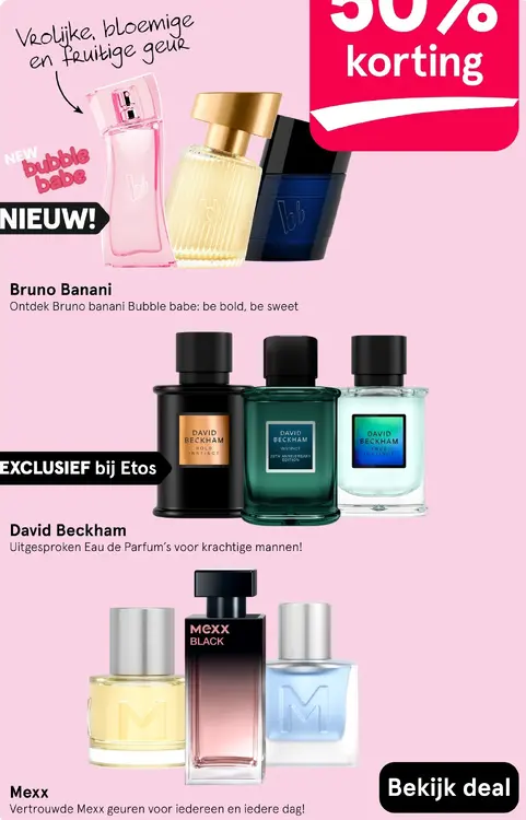 Aanbieding: Bruno Banani, David Beckham & Mexx parfums