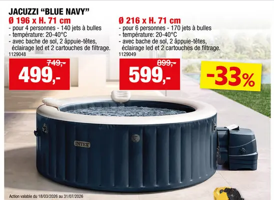 Offre: Intex Spa gonflable bulles 216x71 cm 6 personnes
