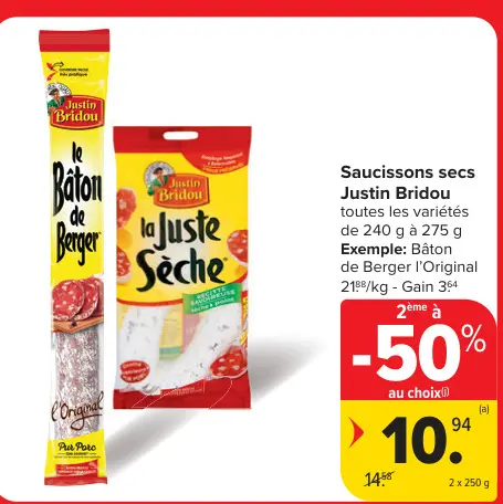 Offre: Saucissons secs