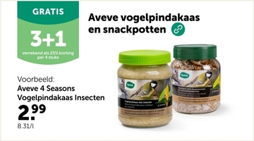 Aanbieding: Aveve 4 Seasons Vogelpindakaas Insecten