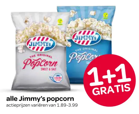 Aanbieding: Alle Jimmy's popcorn