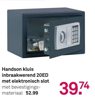 Aanbieding: Handson kluis inbraakwerend 20ED met elektron