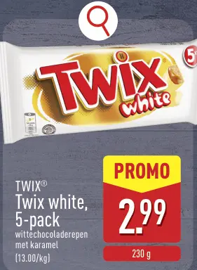 Promotie: Twix white, 5-pack
