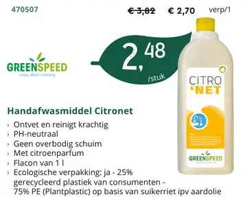 Aanbieding: Handafwasmiddel Citronet