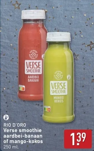 Aanbieding: Verse smoothie aardbei-banaan of mango-kokos