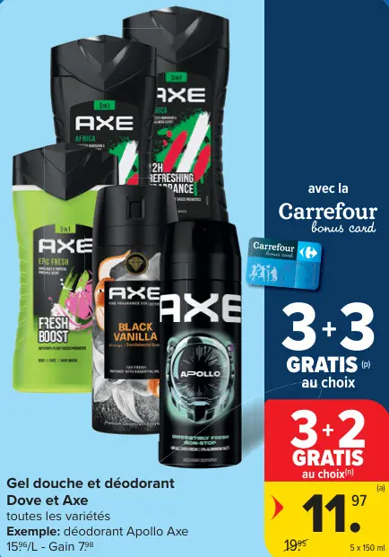 Offre: Gel douche et déodorant