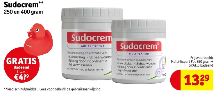 Aanbieding: Sudocrem + GRATIS badeend