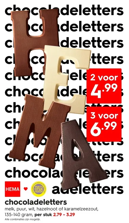 Aanbieding: Chocoladeletters