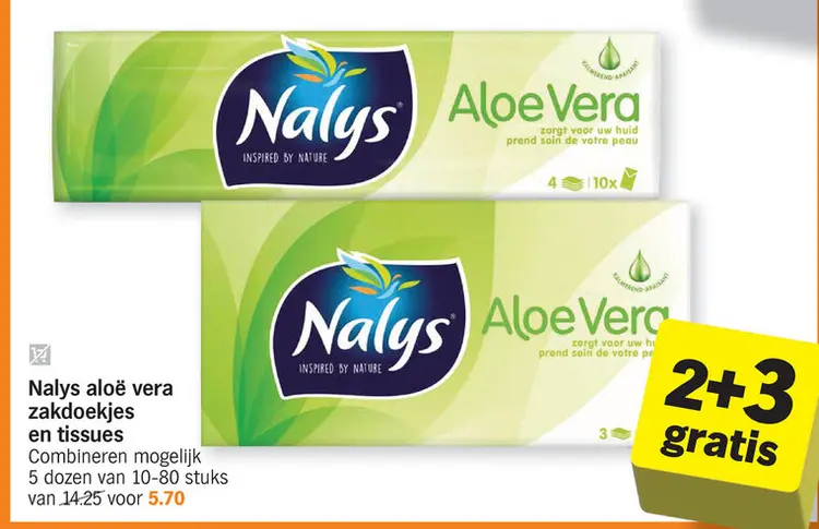 Aanbieding: Aloë vera zakdoekjes en tissues