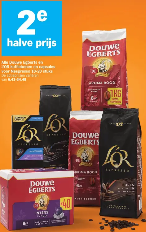 Aanbieding: Koffiebonen en capsules voor Nespresso