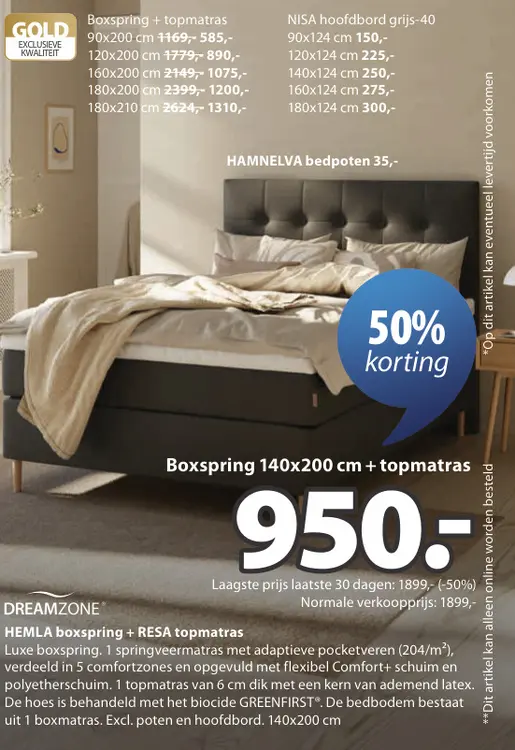 Aanbieding: Boxspring + topmatras