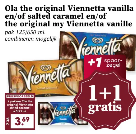 Aanbieding: Viennetta vanilla en/of salted caramel en/of the original my Viennetta vanille