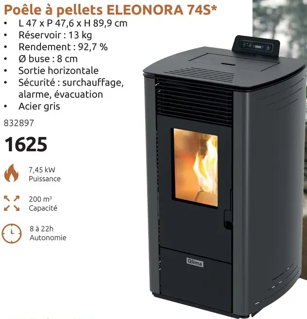 Offre: Poêle à pellets Eleonora 74S*