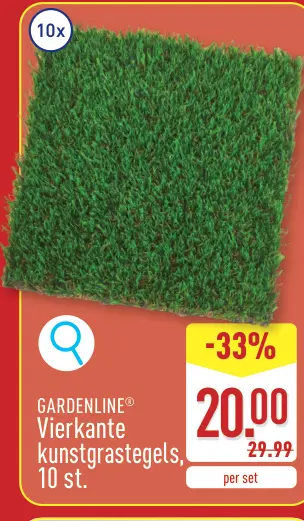 Promotie: Vierkante kunstgrastegels
