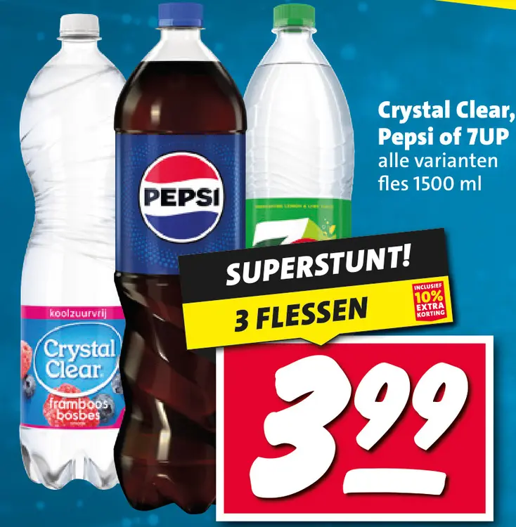 Aanbieding: Crystal Clear, Pepsi of 7UP