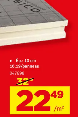Offre: Polyisocyanurate Pir 10 cm