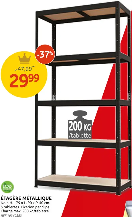 Promotie: Étagère métallique