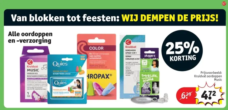 Promotie: Alle oordoppen en verzorging