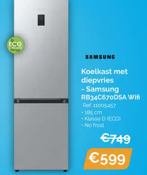 Aanbieding: Koelkast met diepvries - Samsung RB34C670DSA