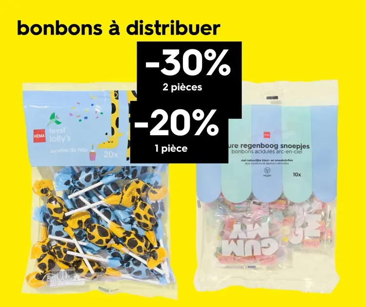 Offre: bonbons à distribuer