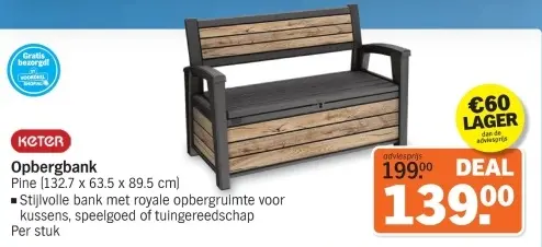 Aanbieding: Opbergbank Pine