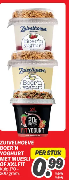 Aanbieding: Boer'n yoghurt met muesli of xxl fit