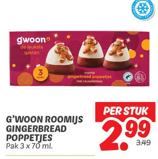 Aanbieding: Roomijs gingerbread poppetjes