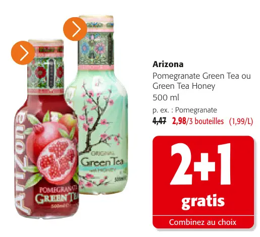 Offre: Pomegranate Green Tea ou Green Tea Honey