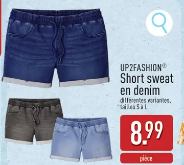 Offre: UP2FASHION® Short sweat en denim