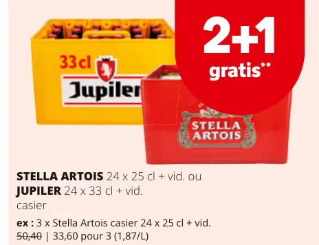 Offre: STELLA ARTOIS ou JUPILER