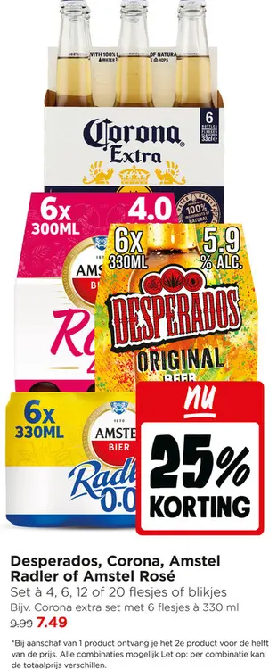 Aanbieding: Desperados, Corona, Amstel Radler of Amstel Rosé