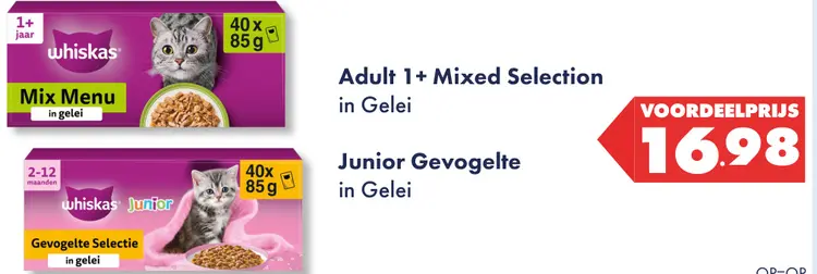 Aanbieding: Whiskas Mix Menu of Junior Gevogelte Selectie