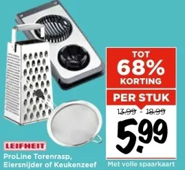 Aanbieding: ProLine Torenrasp, Eiersnijder of Keukenzeef