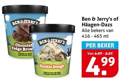 Aanbieding: Ben & Jerry's or Häagen-Dazs