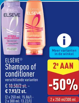 Promotie: Elsève Shampoo of conditioner