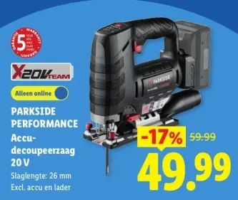 Aanbieding: Accu-decoupeerzaag 20 V