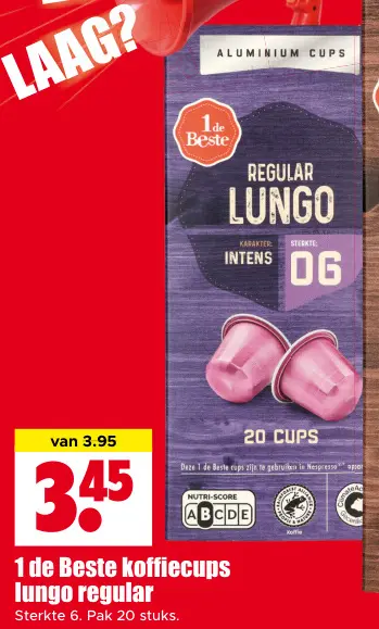 Aanbieding: 1 de Beste koffiecups lungo regular