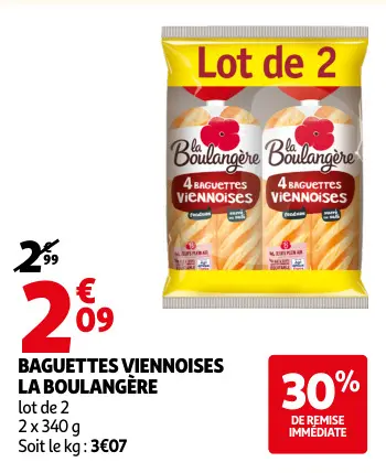 Promotie: Baguettes viennoises
