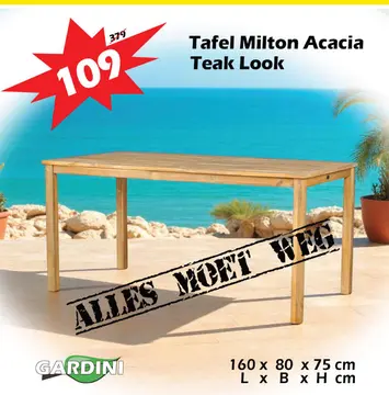 Aanbieding: Tafel Milton Acacia Teak Look