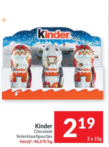 Promotie: Kinder Chocolade Sinterklaasfiguurtjes