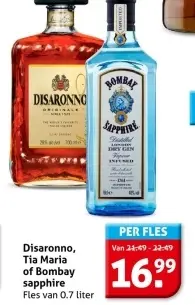 Aanbieding: Disaronno, Tia Maria of Bombay sapphire
