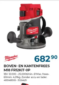 Aanbieding: BOVEN- EN KANTENFREES M18 FR12KIT-OP
