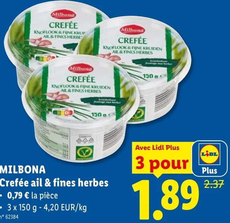 Offre: Crefée ail & fines herbes