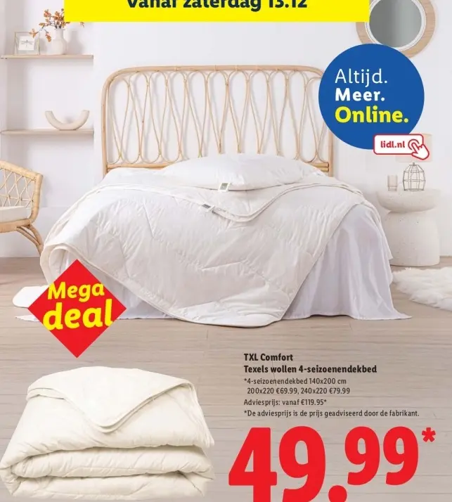 Aanbieding: Texels wollen 4-seizoenendekbed