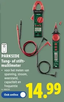 Promotie: Tang- of stift-multimeter