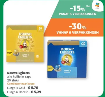 Aanbieding: Douwe Egberts alle koffie in caps