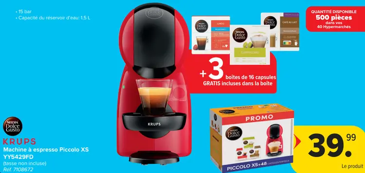 Offre: Machine à espresso Piccolo XS YY5429FD