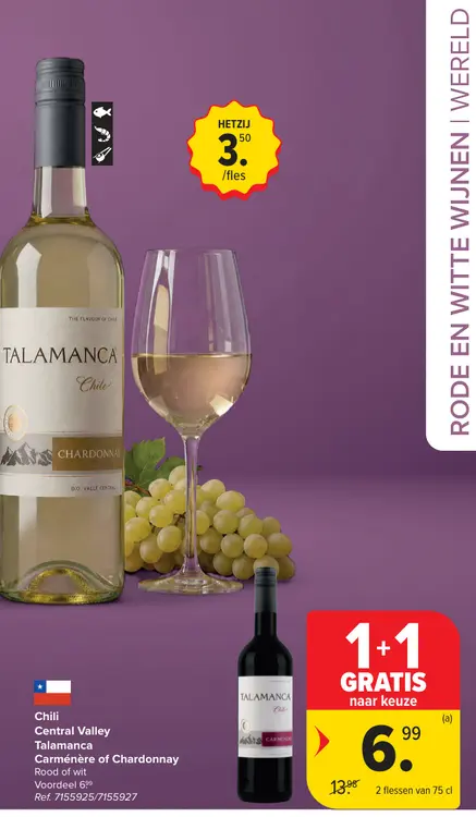 Promotie: Talamanca Carménère of Chardonnay